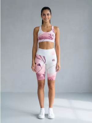 Dámske legíny nad kolená premium ALTISPORT VOJ/ALW083LEG02 BIELA RUŽOVÁ