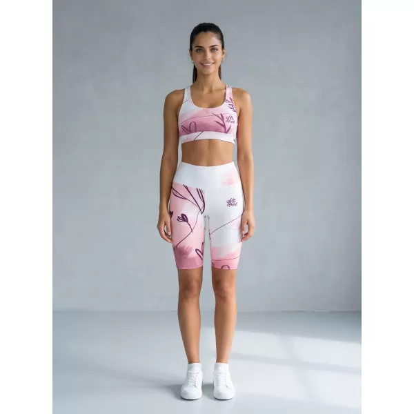  Dámske legíny nad kolená premium ALTISPORT VOJ/ALW083LEG02 BIELA RUŽOVÁ 