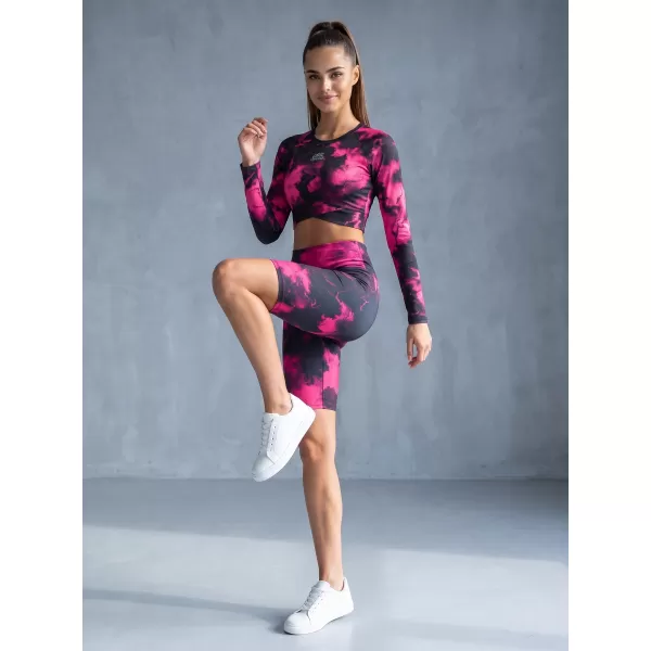  Dámske legíny nad kolená premium ALTISPORT VOJ/ALW066LEG02 ČIERNA RUŽOVÁ 