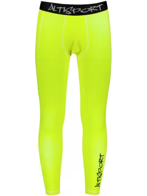 Dlhé pánske prémiové športové legíny ALTISPORT VOJ/ALM000LEG01 FLUO-ŽLTÁ