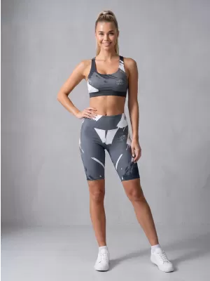 Dámske legíny nad kolená premium ALTISPORT VOJ/ALW081LEG02 ČIERNO-ŠEDÁ
