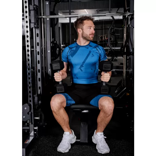  Pánske športové legíny nad kolená premium ALTISPORT VOJ/ALM079LEG02 MODRÁ 