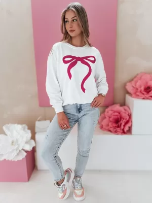 Dámska oversize mikina DSTREET SOFTTIE BY1359 BIELA