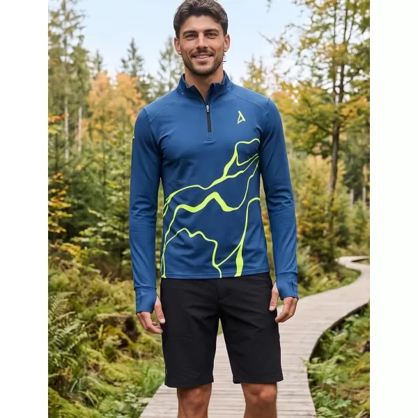  Pánska športová mikina premium plus ALTISPORT VOJ/ALM073MI04 NÁMORNÍCKA-FLUO ŽLTÁ 