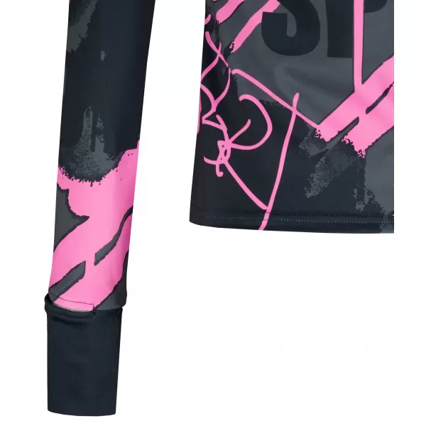  Dámska športová mikina premium plus ALTISPORT VOJ/ALW076MI04 ČIERNA/FLUO RUŽOVÁ 