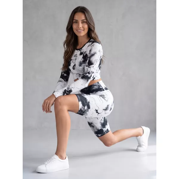  Dámske legíny nad kolená premium ALTISPORT VOJ/ALW066LEG02 ČIERNOBIELY 