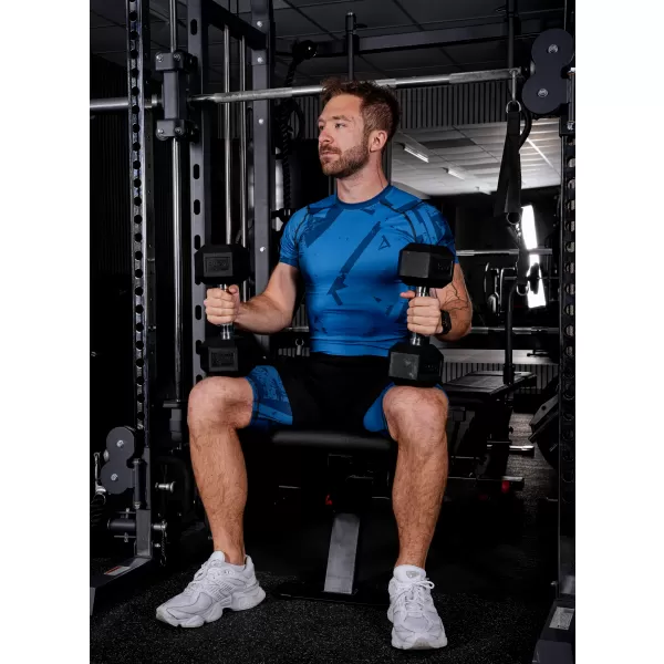  Pánske športové legíny nad kolená premium ALTISPORT VOJ/ALM079LEG02 MODRÁ 
