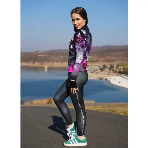  Dámska športová mikina premium plus ALTISPORT VOJ/ALW055MI04 ČIERNA RUŽOVÁ 