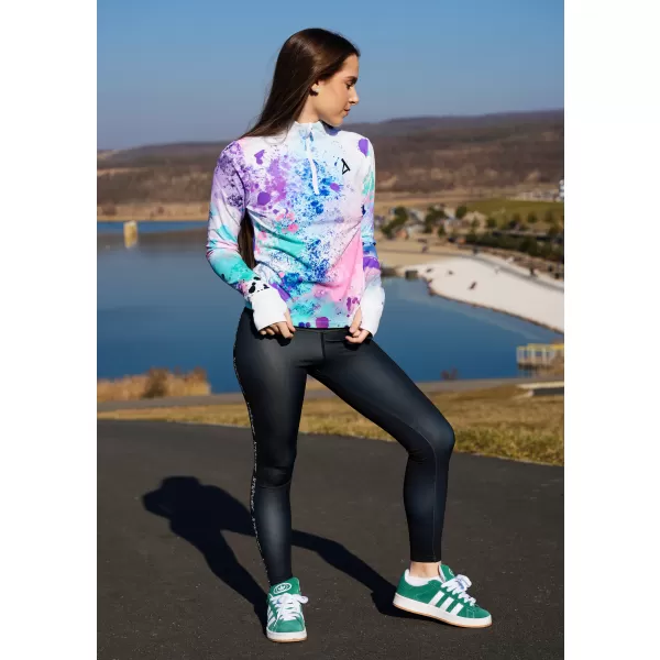  Dámska športová mikina premium plus ALTISPORT VOJ/ALW055MI04 FIALOVÁ/ZELENÁ 