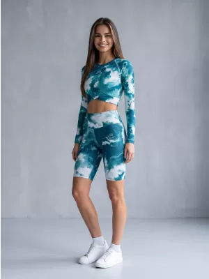 Dámske legíny nad kolená premium ALTISPORT VOJ/ALW066LEG02 ZELENOMODRÁ
