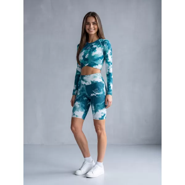  Dámske legíny nad kolená premium ALTISPORT VOJ/ALW066LEG02 ZELENOMODRÁ 