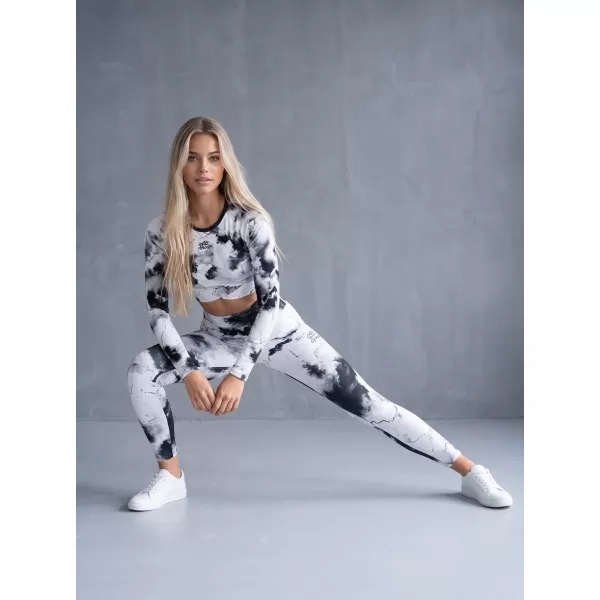  Dámske dlhé prémiové legíny ALTISPORT VOJ/ALW066LEG01 ČIERNOBIELY 