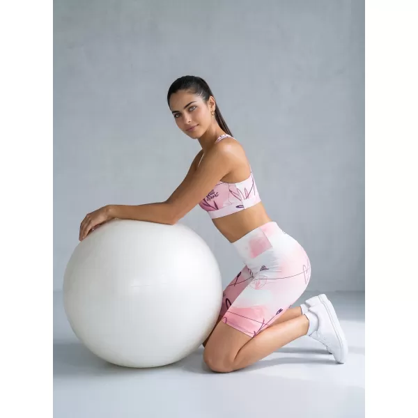  Dámske legíny nad kolená premium ALTISPORT VOJ/ALW083LEG02 BIELA RUŽOVÁ 