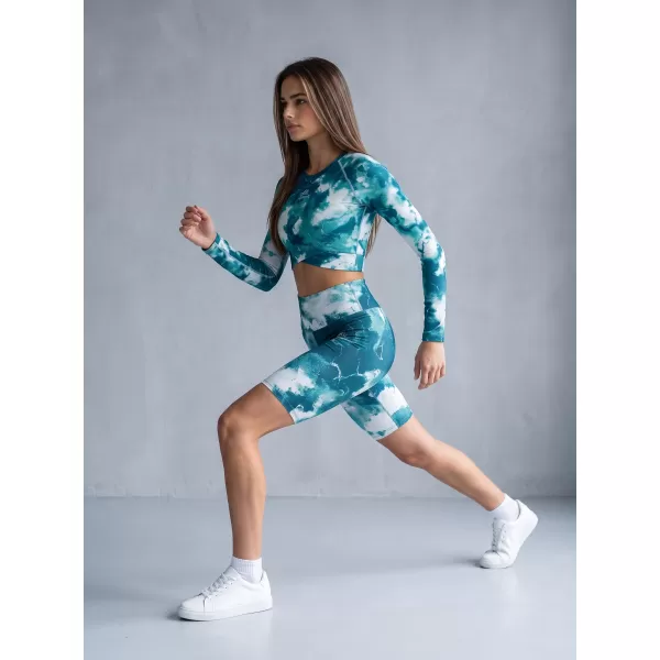 Dámske legíny nad kolená premium ALTISPORT VOJ/ALW066LEG02 ZELENOMODRÁ 