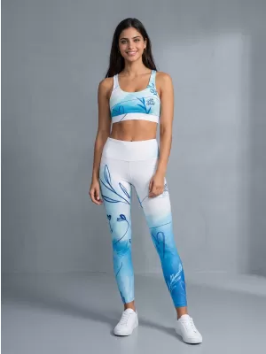 Dámske dlhé prémiové legíny ALTISPORT VOJ/ALW083LEG01 BIELA MODRÁ