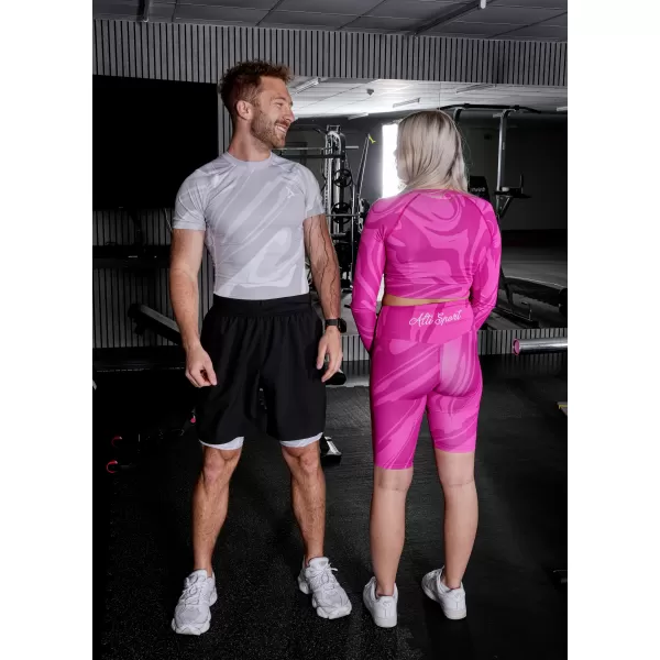  Pánske športové legíny nad kolená premium ALTISPORT VOJ/ALM072LEG02 SIVÁ 