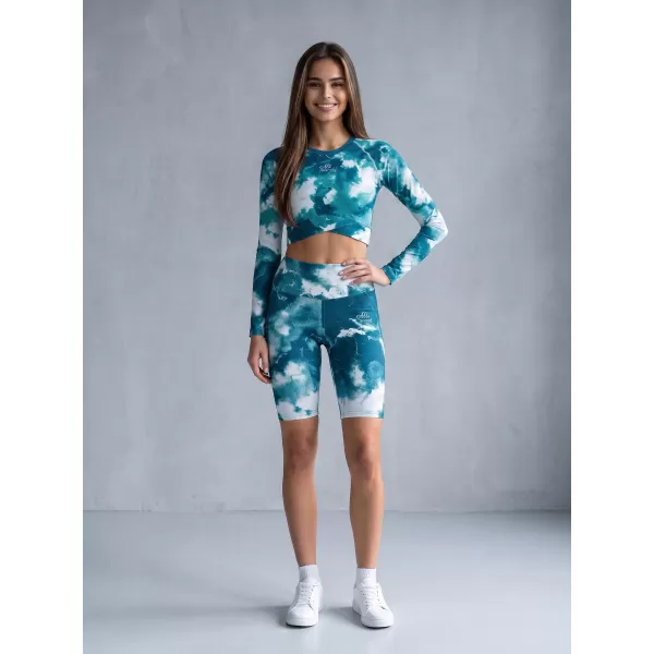  Dámske legíny nad kolená premium ALTISPORT VOJ/ALW066LEG02 ZELENOMODRÁ 