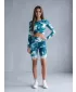 Dámske legíny nad kolená premium ALTISPORT VOJ/ALW066LEG02 ZELENOMODRÁ