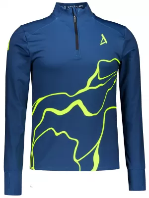 Pánska športová mikina premium plus ALTISPORT VOJ/ALM073MI04 NÁMORNÍCKA-FLUO ŽLTÁ