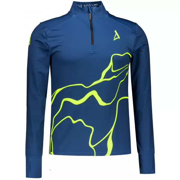  Pánska športová mikina premium plus ALTISPORT VOJ/ALM073MI04 NÁMORNÍCKA-FLUO ŽLTÁ 