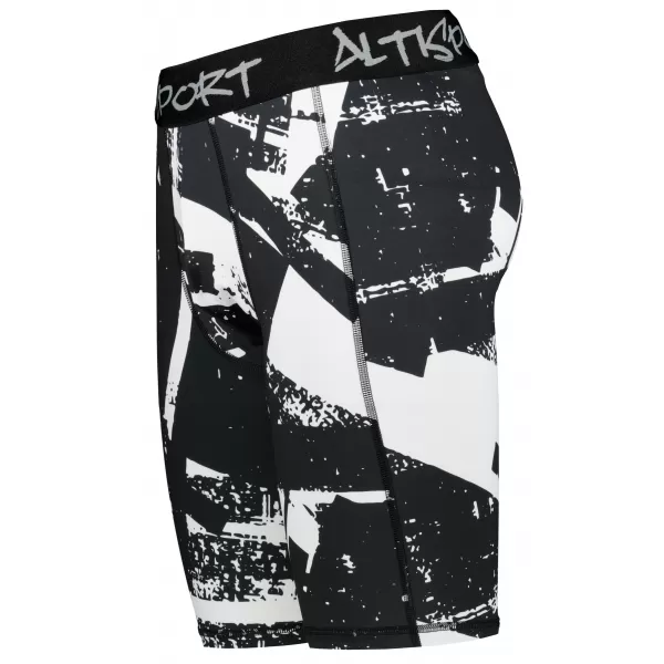  Pánske športové legíny nad kolená premium ALTISPORT VOJ/ALM079LEG02 ČIERNOBIELY 