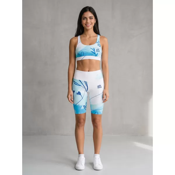  Dámske legíny nad kolená premium ALTISPORT VOJ/ALW083LEG02 BIELA MODRÁ 