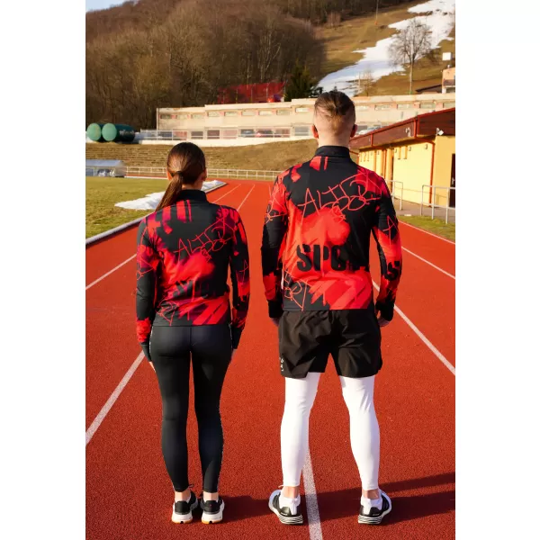  Dámska športová mikina premium plus ALTISPORT VOJ/ALW076MI04 ČERVENÁ/ČIERNA 