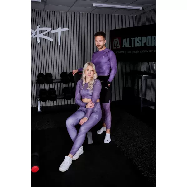  Dlhé pánske prémiové športové legíny ALTISPORT VOJ/ALM072LEG01 FIALOVÁ 