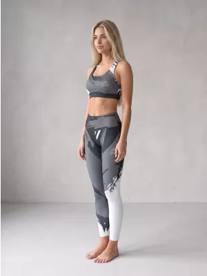 Dámske dlhé prémiové legíny ALTISPORT VOJ/ALW081LEG01 ČIERNO-ŠEDÁ