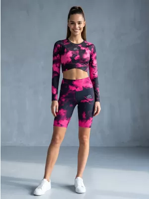 Dámske legíny nad kolená premium ALTISPORT VOJ/ALW066LEG02 ČIERNA RUŽOVÁ