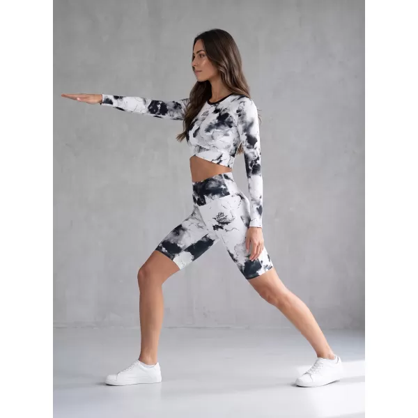  Dámske legíny nad kolená premium ALTISPORT VOJ/ALW066LEG02 ČIERNOBIELY 