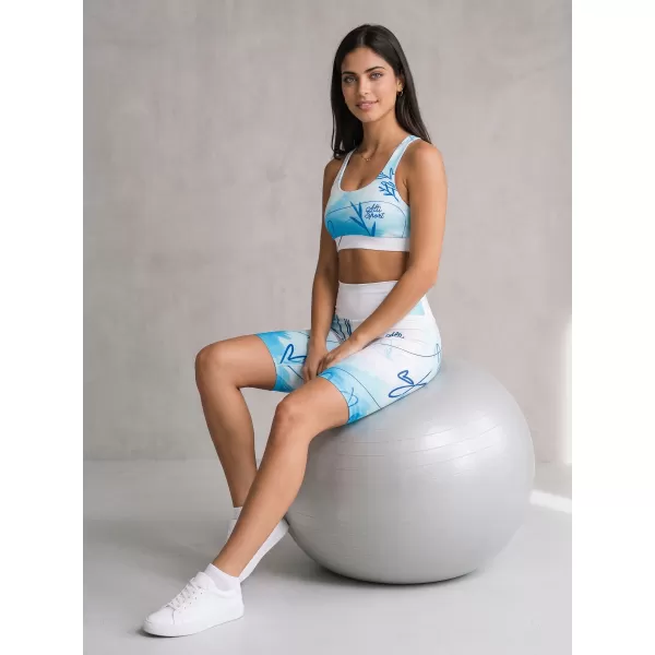  Dámske legíny nad kolená premium ALTISPORT VOJ/ALW083LEG02 BIELA MODRÁ 