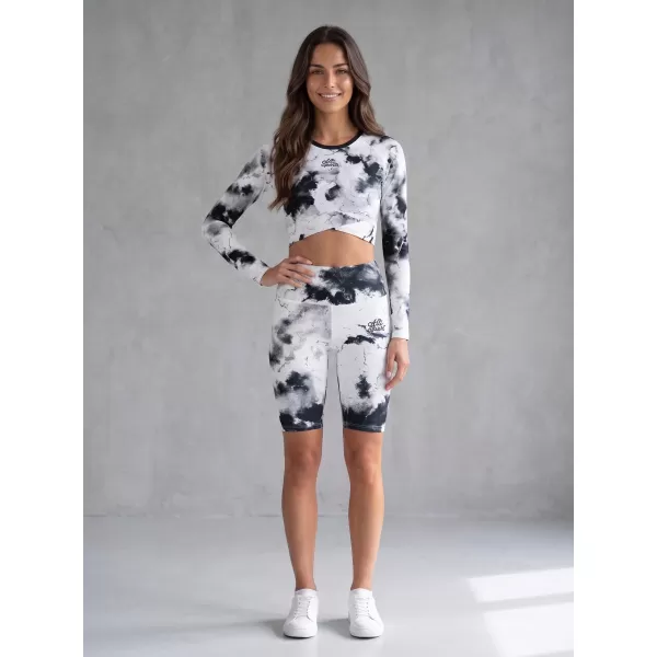  Dámske legíny nad kolená premium ALTISPORT VOJ/ALW066LEG02 ČIERNOBIELY 