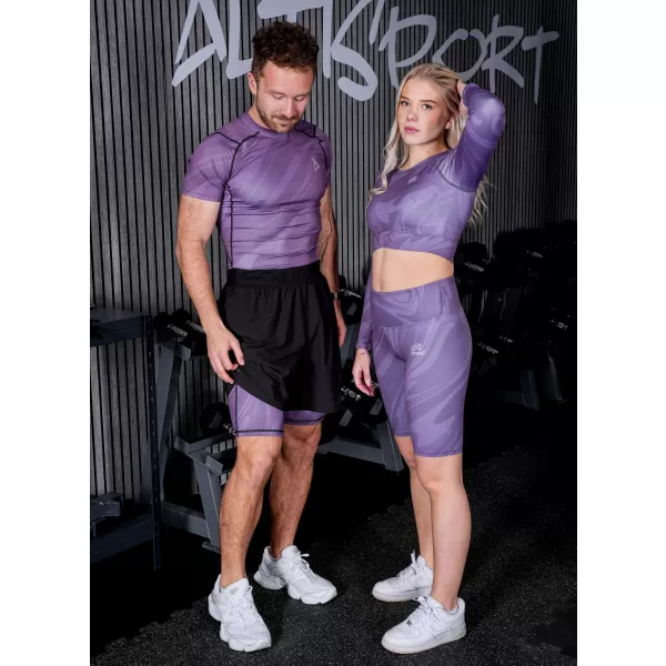  Pánske športové legíny nad kolená premium ALTISPORT VOJ/ALM072LEG02 FIALOVÁ 