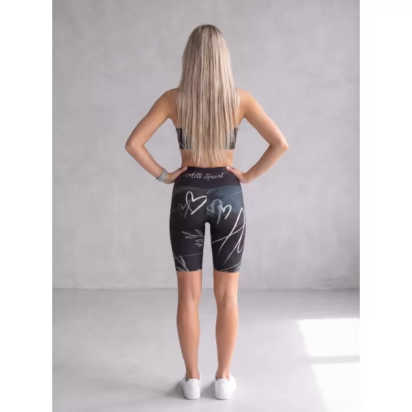  Dámske legíny nad kolená premium ALTISPORT VOJ/ALW083LEG02 ČIERNOBIELY 