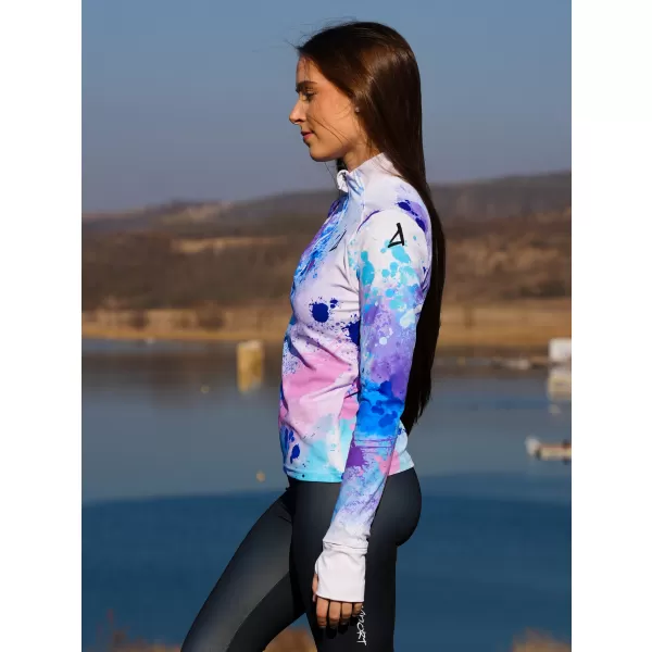  Dámska športová mikina premium plus ALTISPORT VOJ/ALW055MI04 FIALOVÁ/MODRÁ 