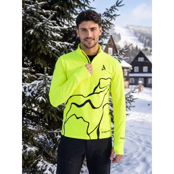 Pánska športová mikina premium plus ALTISPORT VOJ/ALM073MI04 FLUO-ŽLTÁ 