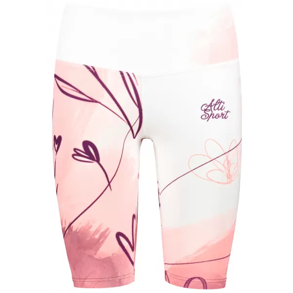  Dámske legíny nad kolená premium ALTISPORT VOJ/ALW083LEG02 BIELA RUŽOVÁ 