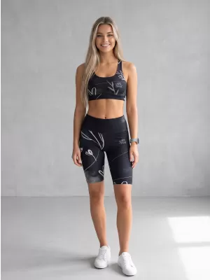Dámske legíny nad kolená premium ALTISPORT VOJ/ALW083LEG02 ČIERNOBIELY