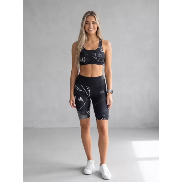  Dámske legíny nad kolená premium ALTISPORT VOJ/ALW083LEG02 ČIERNOBIELY 