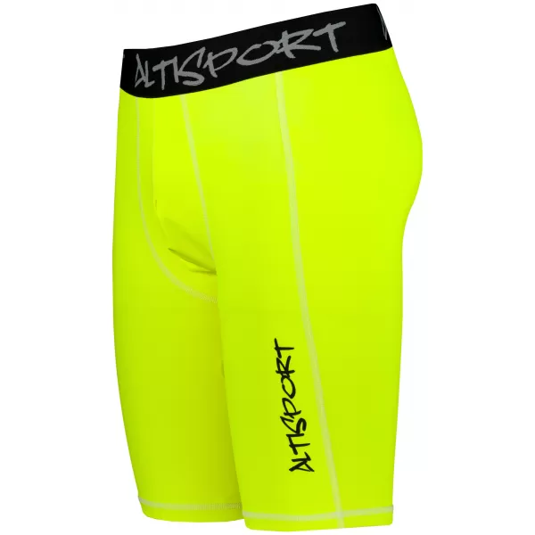  Pánske športové legíny nad kolená premium ALTISPORT VOJ/ALM000LEG02 FLUO-ŽLTÁ 