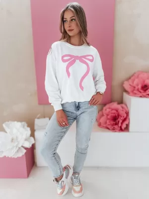 Dámska oversize mikina DSTREET SOFTTIE BY1358 BIELA