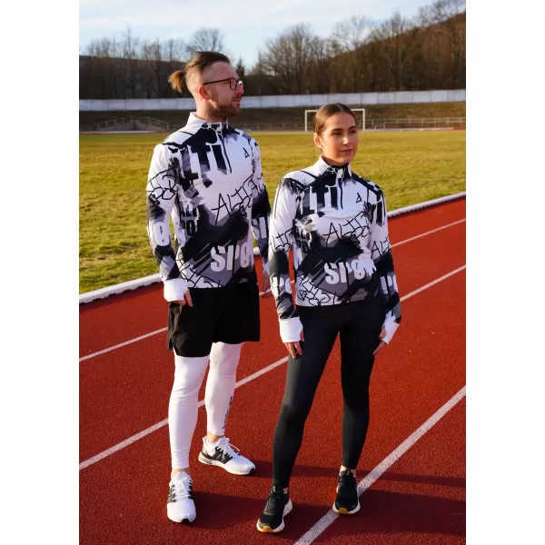  Dámska športová mikina premium plus ALTISPORT VOJ/ALW076MI04 BIELA/ČIERNA 