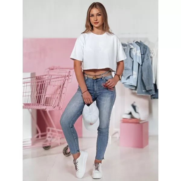  Dámske nohavice DSTREET DENZEL UY2378 MODRÁ 