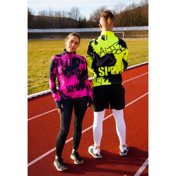 Pánska športová mikina premium plus ALTISPORT VOJ/ALM076MI04 FLUO-ŽLTÁ 