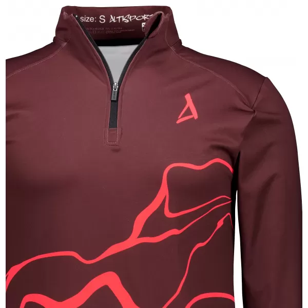  Pánska športová mikina premium plus ALTISPORT VOJ/ALM073MI04 VÍNOVO ČERVENÉ 