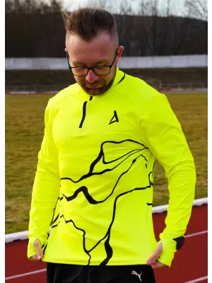 Pánska športová mikina premium plus ALTISPORT VOJ/ALM073MI04 FLUO-ŽLTÁ