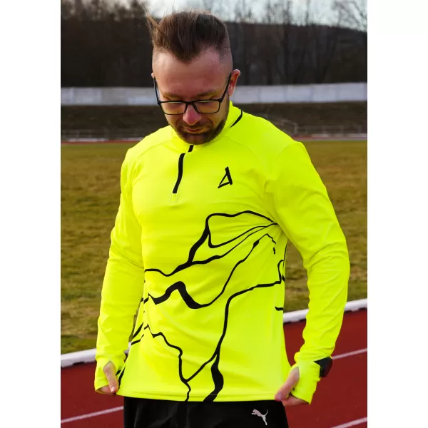 Pánska športová mikina premium plus ALTISPORT VOJ/ALM073MI04 FLUO-ŽLTÁ 