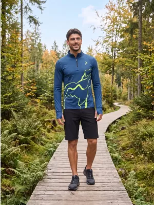 Pánska športová mikina premium plus ALTISPORT VOJ/ALM073MI04 NÁMORNÍCKA-FLUO ŽLTÁ