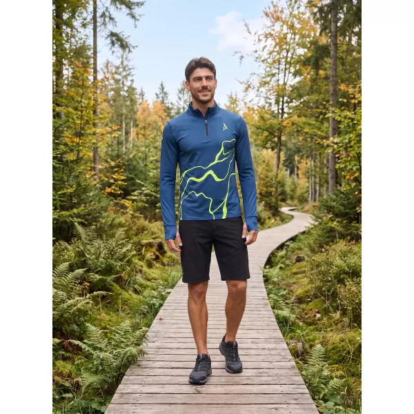  Pánska športová mikina premium plus ALTISPORT VOJ/ALM073MI04 NÁMORNÍCKA-FLUO ŽLTÁ 